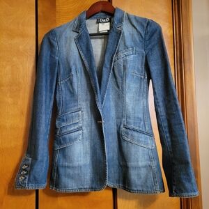 D&G Dolce And Gabanna Women's Denim Tailored Jacket Blazer XS